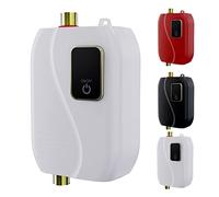 Instant Water Heater, 3000W Tankless Hot Water Heater with LCD Display for in-Line Sinks, Under Sink Water Heater for Kitchen Bathroom Washing (White)