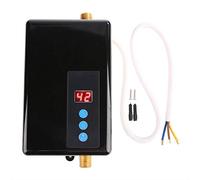Instant Water Heater, 5.5KW at 220 Volts Mini Instant Electric Water Heater Tankless 3 Seconds Hot Water System, One-Button Operation(Black)