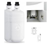 Instant Water Heater for in-Line Sinks, Wash Basins, and Showers, Tankless Electric Heating Element, Energy Efficient Supply System, Compact Space Saver, Wall Mounted