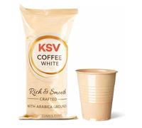 Instant White Coffee | In Cup Vending Machines | Camping | Travel | 73mm | INCUP KLIX Drinks (WHITENER + COFFEE - 300 CUPS (1 CASE)