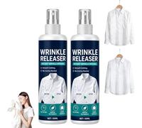 Instant Wrinkle Releaser Spray, Crease Release S-pray, Wrinkle ReleaseSpray, No Iron Fabric Smoothing Spray,Fabric Refresher and Deodorizing Mist,Reduces Creases on Shirts Dresses Bedding (2PCS, 50ml)