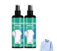Instant Wrinkle Releaser Spray - Smooths Creases in Seconds, 100ml Wrinkle Crease Release Spray, No Ironing Required & Easy To Use, Fast-Acting Anti Crease Sprays for Home or Travel (2Pcs-A)