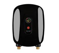 Instantaneous Electric Water Heater, 3KW Self-Adjusting Instant Electric Water Heater, Digital Display Touch Screen Water Heater, Overheating Protection,Black