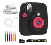 Instantly Print Camera For Kids With 32GB Card Coloring Pen 1080P Retro Design For Ages 3-12 Durability& Safe Materials Kids Instantly Print Camera