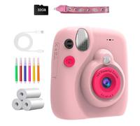 Instantly Print Camera For Kids With 32GB Card Coloring Pen 1080P Retro Design For Ages 3-12 Durability& Safe Materials Kids Instantly Print Camera