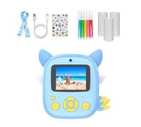 Instantly Print Camera For Kids With 3Roll Photo Paper Silicone Animal Design 1080P Video Double Lens Travel Friendly 48MP Animal Design Instantly Print Camera For Kids