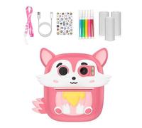 Instantly Print Camera For Kids With 3Roll Photo Paper Silicone Animal Design 1080P Video Double Lens Travel Friendly 48MP Animal Design Instantly Print Camera For Kids