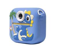 Instantly Print Kids Camera With Dinosaur Silicone Case 2.4Inch Screen Rechargeable Battery Builts In Gaming Music Player Kids Instantly Print Camera