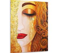 Instarry 5D Diamond Painting Kits for Adults Large Size Klimt Gold Tear Girl Crystal Cross Stitch Embroidery Room Decor 23.6x15.7 inch