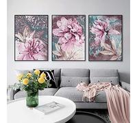 Instarry 5D DIY Diamond Painting Kit Large Size Full Drill Triptych of Flowers Mosaic Crystal Embroidery Living Room Bedroom Wall Decor Art Set 39.4x15.7 inch