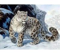Instarry DIY 5D Diamond Painting Kit Large Size Snow Leopard Mosaic Cross Stitch Embroidery Wall Pictures Craft Set 31.5x23.6 inch