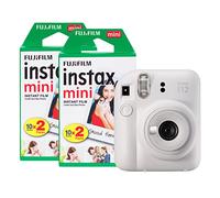 instax Fujifilm Mini 12 Instant Camera with 40 Shot Film Pack - Clay White