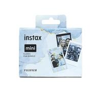 instax Limited edition 3 pack Classic mini film bundle, Black & Blue Marble frames, plus Monochrome film, pack contains 3 x 10 shot film cartridges