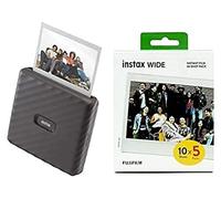 instax LINK WIDE smartphone printer, Mocha Gray WIDE film 50 shot pack