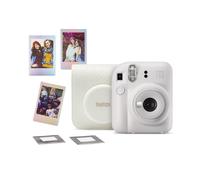 instax Mini 12 Instant Camera Bundle - Clay White