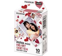 Instax Mini Heart Sketch Film - 10 Shots In Black Black