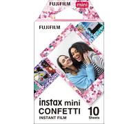 instax mini instant film, Confetti border, 10 shot pack, suitable for all instax mini cameras and printers