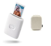instax mini LINK2 mini film format portable smartphone instant photo printer, multiple templates, Clay White & mini LINK2 printer case, Clay White