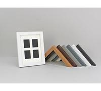 Instax Mini Multi Aperture Wooden Photo Frame. Holds four instax sized Photos. 6x8" Frame. Portrait or Landscape. Stand or Hang. (Dark Grey Frame)
