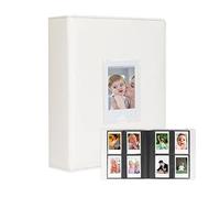 Instax Mini Photo Album 208 Photos for Fujifilm Instax Mini Evo 11 90 70 50S 26 25 9 8 7S Instant Camera & Kpop Card, Polaroid Photo Album for Polaroid Snap Z2300 Film, PU Cover, Front Window (White)