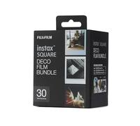 instax SQUARE film Deco film bundle, 30 shots containing 1 x 10 shot pack of Black and Sunset design borders and 1 x 10 shot Monchrome