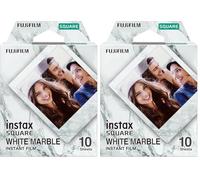 instax SQUARE instant film, WHITEMARBLE border, 10 shot pack, suitable for all instax SQUARE cameras and printers (Pack of 2)