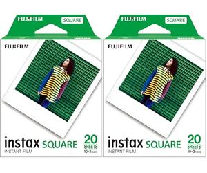 INSTAX SQUARE ISO 800 film with white border, 2 X 10 shot pack (Pack of 2)