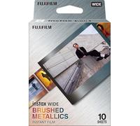 INSTAX WIDE instant film, Brushed Metal Border design, 10 shot cartridge | Instax Wide brushed metallic film with 10 exposures for photography, celebrations and gatherings