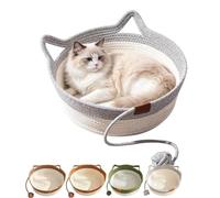 Instinct Basket for Cats, Cat Instinct Basket, Handwoven Cat Basket with Hanging Ball Toy, Cotton Rope Cat Bedbasket, Sleeping Nest Scratcher Mat for Kitten Puppy Small Cats & Dogs，L: Gray