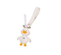 INSTITIZER Cute PVC Duck Keychain Cartoon Rubber Duck Key Pendant Portable Key Ring Cartoon Animal Keyrings for Kids Duck Key Holder with Rope Bag Pendant Decoration Gifts