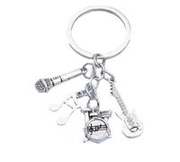 INSTITIZER Music Series Key Chain Guitar rack Drum Mic Note Key Chain I love music key chain Musical Keyring Guitar Charms For Jewelry Do What You Love Keyring