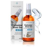 Institut Katharos • Pure Colloidal Silver Gel 40 PPM • 100% Natural and only 3 Ingredients • Optimal Texture and Absorption (Better Than Creams) • Amber Glass and Ultra-Practical Pump