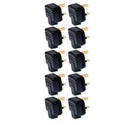 INSTOCK Permaplug Rubber Plugs 3-Pin 13A Black Pack of 10