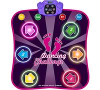 INSTOY Light Up Dance Mat for Girls：Dance Toys for 4 5 6 7 8 9 10 Year Old Girl Gifts - Music Dancing Game Pad with 5 Game Modes & Wireless Bluetooth - Birthday Gifts for Girls Boys Age 3-10