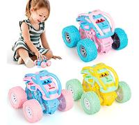 INSTOY Toys for 2-4 Year Old Girls & Boys - Pull Back Racing & Jumping Stunt Cars - Monster Trucks
