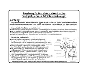 Instruction manual in accordance with BGR 228, sticker