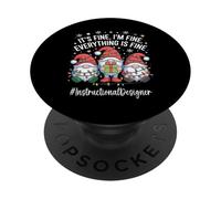Instructional Designer Gnome Everything Is Fine Christmas PopSockets Adhesive PopGrip