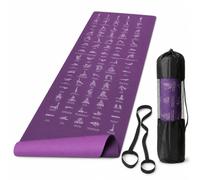 Instructional Yoga Poses Non-slip Fitness Mat With Alignment Lines Double Sided Exercise Pilates Mats For Home Travel Gym Studio Pilates Fitness Outdoor Playground Balance Kneeling Training
