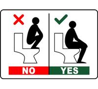 Instructions On How To Use The Toilet Landscape HOSPITALITY Metal Sign Danger Warning Notice Safety - (Aluminum) 16 inch x 12 inch