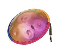 Instrument 22 Inch D Minor Upgraded Handpan Drum, Handcrafted Steel Percussion Instrument with Multiple Note Options(10 tone brown)