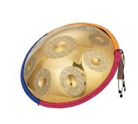 Instrument 22 Inch D Minor Upgraded Handpan Drum, Handcrafted Steel Percussion Instrument with Multiple Note Options(10 tone golden pattern)