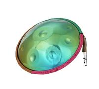 Instrument 22 Inch D Minor Upgraded Handpan Drum, Handcrafted Steel Percussion Instrument with Multiple Note Options(10 tone green)