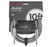 Instrument Cable, 10FT / 3M Fender Contour Series Lead, Inca Silver