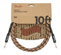 Instrument Cable 10FT (3M) Straight/Straight Jack, Fender Festival, Rainbow