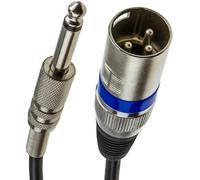 kenable Instrument Cable XLR 3 Pin Plug to 6.35mm Male Mono Jack Plug Cable 2m [2 metres]