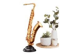 Instrument Figurines Gold Simulation Collectible Statue | Miniature Saxophone Violin Statue with Stand for Collector Musician Home Office Bookshelf Table Cabinet