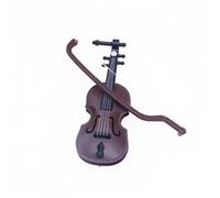 Instrument Model 1Pc Mini Wood Grain Violin Instrument Popular Guitar Miniature Home Scene Model Decor Accessories(F)