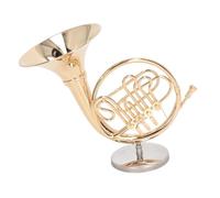 Instrument Model Brass Miniature French Horn Model Mini Musical Instrument Replica Home Room Desktop Decoration