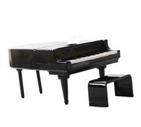 Instrument Model Mini Piano With Stool Musical Instrument Model For House Accessories Decor Miniature Piano Set(Black b)