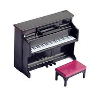 Instrument Model Mini Piano With Stool Musical Instrument Model For House Accessories Decor Miniature Piano Set(Black a)